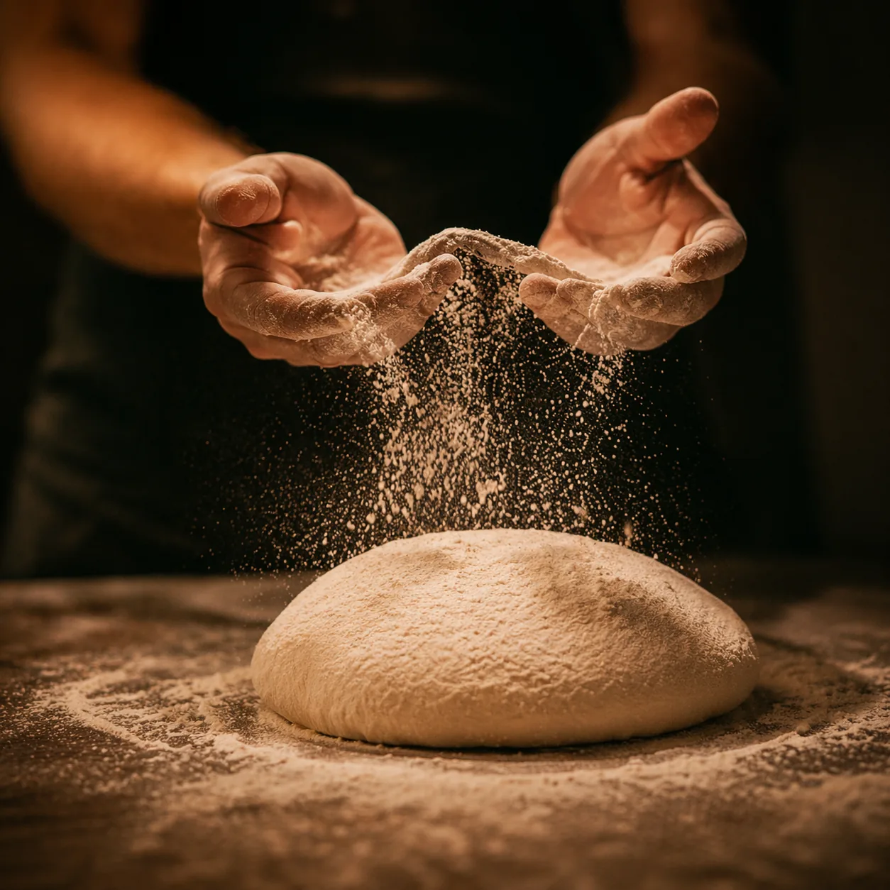 Elaboración artesanal de la masa en Can Joan